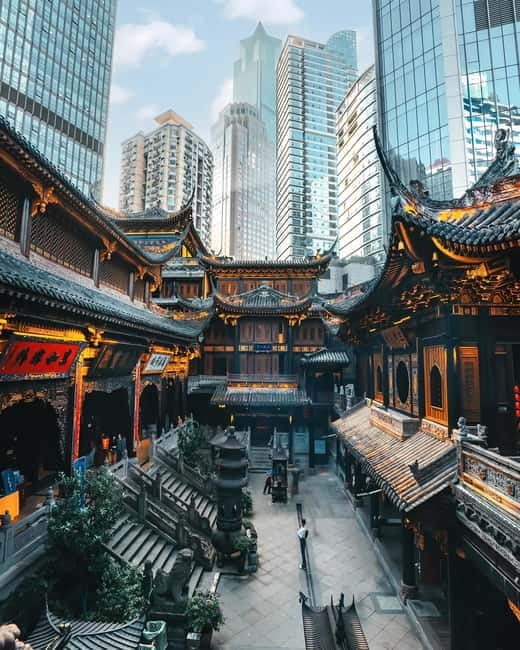 Chongqing: Trendy Spots, Cableway & Ferry Private Tour - Luohan Temple: incense, chanting, and stone arhats up close
