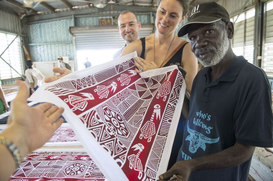 From Darwin: Tiwi By Design Tour by Ferry - The Tiwi mission precinct and church: why this stop matters