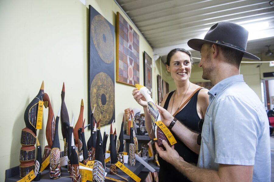 From Darwin: Tiwi By Design Tour by Ferry - Lunch and Tiwi Design time: fuel up, then shop smart