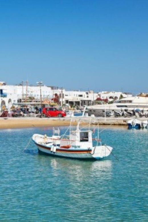 Paros & Antiparos Tour:Ferry ride, Villages & Beaches - Piso Livadi: the swim and dining free-time payoff