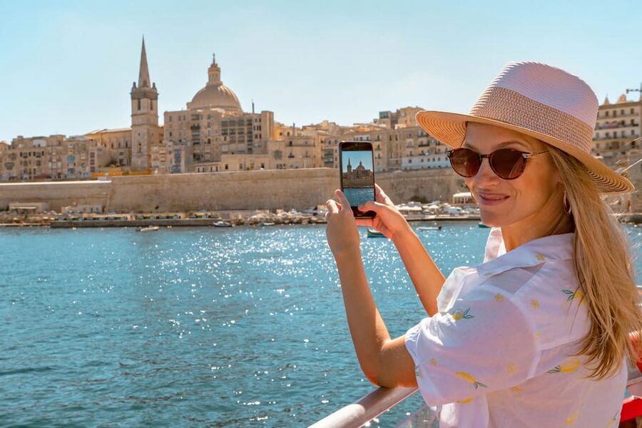 Sliema/St. Paul's: Gozo, Comino & Blue Lagoon Ferry Cruise - The catamaran ride along Malta’s north coast (with AC and Wi‑Fi)