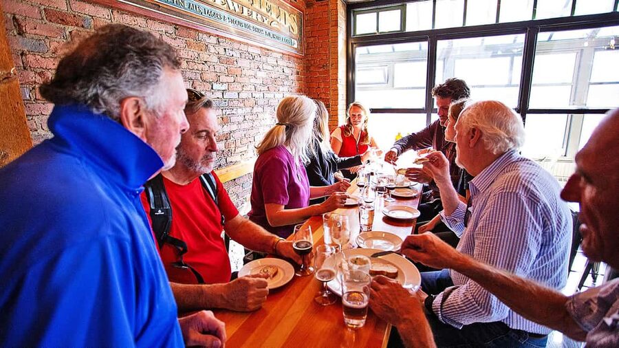 Victoria Bites and Sights Tour with Food, Drinks and Ferry - Patio sips at a modern brewery stop near Bastion Square